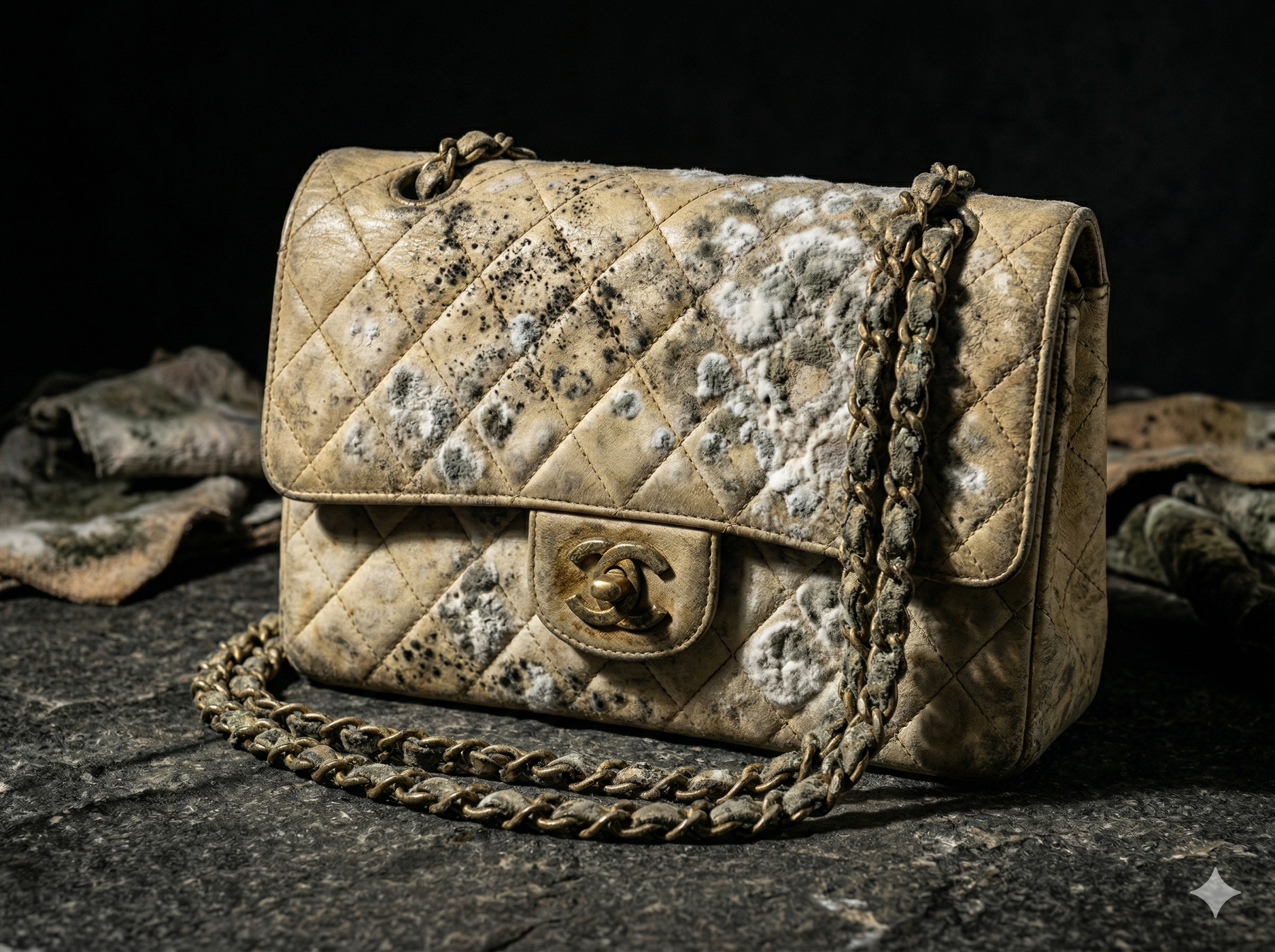 手袋及霉- 白色、綠色或灰色的絨毛狀霉菌